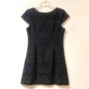 Black Solitaire Lace Dress W/ Cap Sleeve - image 1